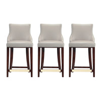 Manhattan Comfort - Shubert tabouret de comptoir moderne en similicuir 22,64" rembourré - gris clair - lot de 3-Tabouret de comptoir moderne avec dossier parfait pour une utilisation au comptoir et dans la cuisine. Ensemble de 3