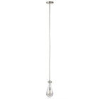 Hudson&Canal - Suspension Twyla de 12,7 cm de large avec abat-jour en verre, - Nickel brossé/transparent-Conçu pour une ampoule LED de type T ou B de 4 W avec culot E12 (petit), ampoule non incluse