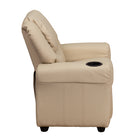 Flash Furniture – Fauteuil inclinable pour enfants en vinyle contemporain avec porte-gobelet et appuie-tête, beige-Mousse ignifuge CA117