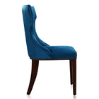 Manhattan Comfort Reine 19.7" Traditional Velvet Upholstered Dining Chairs - Cobalt Blue and Walnut - Set of 2-Weight Capacity: 300 lb. Seat Height: 18.5"