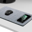 General Supply Goods + Co - Tapis de souris en tissu / suède avec chargeur Qi - Bleu Marin-Norme de produit : Norme Qi
