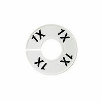 Eddie's Round Size Divider - English 1X - White Sizer with Black Print - 100 Pack-White plastic with black text