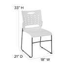 Flash Furniture HERCULES Series Sled Base Stack Chair with Air-Vent Back - White - 5 Pack-Stack Quantity: 5