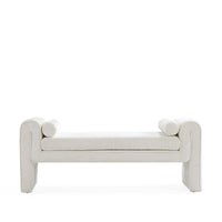 Manhattan Comfort - Banc moderne Concord 59" en tissu chenille - Ivoire-Banc moderne et glamour pour chambre et salon