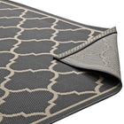 Modway - Avena Treillis en quadrifolie marocain intérieurs et extérieurs Tapis de 5 pi l x 8 pi L - Gris et beige-Haute densité / Tissé à la machine