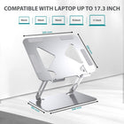 ShoppingAll Laptop Stand Riser for up to 17.3" Devices - Silver-Ergonomic & Adjustable – 180° adjustable tilt and height range from 50mm–170mm to reduce neck and back strain.