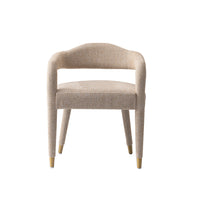 Manhattan Comfort Aspen 23.2" Mid-Century Modern Tweed Upholstered Dining Armchair - Gold Dust-Mid-Century Modern Accent Chair for Living Room Usage