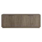 Hudson&Canal Mansfield TV Stand for TV's up to 78" - Antiqued Grey Oak-A transitional design accommodates TVs up to 78" for your entertaining space