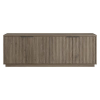 Hudson&Canal Mansfield TV Stand for TV's up to 78" - Antiqued Grey Oak-A transitional design accommodates TVs up to 78" for your entertaining space