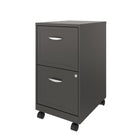 Hirsh Industries Space Solutions 18" Deep Vertical File Cabinet with Casters, 2-Drawer, Metallic Charcoal-2-Drawers file drawers accommodate letter-size hanging file folders.