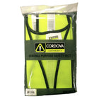 Cordova – Veste de sécurité en maille vert lime haute visibilité, ruban réflecteur 1 po, taille unique, paq./12-5