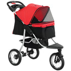 PawHut Luxury One-click Folding Lightweight Pet Stroller - Red-This stroller is designed with a steel frame and Oxford fabric for long-lasting use. 