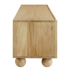 Modway Sorren Scalloped 71" Wood TV Stand - Natural-Adjustable Bun Feet with Levelers