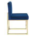 Modway Carriage Performance Velvet Dining Chair - Gold/Navy - 2 Pack-Sled Base Chair