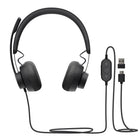 Logitech Zone 750 Wired On-Ear Headset with Advanced Noise-Canceling Microphone-Advanced noise-canceling mic - Sound clear in calls and video meetings, even in a busy environment. Use sidetone control to adjust the volume of your voice