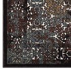 Modway - Westia Vintage turc orné Tapis de 5 pi l x 8 pi L - Brun foncé et bleu argenté-Résistant aux taches / Facile à nettoyer