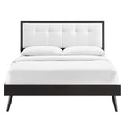 Modway Willow Wood Queen Platform Bed with Splayed Legs - Black/White-Wood Slat Support System