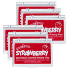 Ready 2 Learn Washable Stamp Pad - Strawberry Scent - Red - 6 Pack-Stop And Smell The Ink - Add some life to your artistic creations! This red stamp pad features fragrant, strawberry-scented ink. An entertaining artistic resource for classrooms, homes or centers!