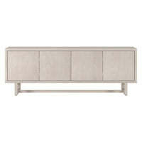 Hudson&Canal Cutler TV Stand for TV's up to 75" - Alder White-A modern design accommodates TVs up to 75" for your entertaining space