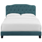 Modway Amelia Performance Velvet Queen Bed - Sea Blue-Box Spring Required (Not Included)