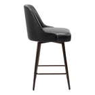 Zuo Keppel Swivel Counter Stool - Black/Bronze-Dimensions: 21.7" L x 19.7" W x 38.2" H