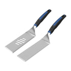 Razor Nested Spatula 2-Piece Set-Stainless steel surface with beveled edges