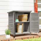 Outsunny Wooden Garden Shed with 2 Doors-Slatted doors for ventilation  
