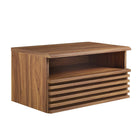 Modway Render Wall-Mount Nightstand - Walnut-Mid-Century Bedside Table