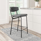 Zuo Charon Counter Stool - Vintage Black - Set of 2-Dimensions: 22.4" L x 18.5" W x 36.2" H