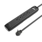 BlueDiamond 4-Outlet Surge Protector with USB-C/USB-A - 6' Cord - Black-4 AC Outlets: 4 AC outlets that deliver full power up to 1800W