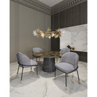 Manhattan Comfort Flor 22.83" Modern Twill Weave Upholstered Dining Chair - Grey-Upholstered in Beautiful Twill Weave Fabric with High Density Foam Filled Padding