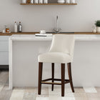 Manhattan Comfort - Beever tabouret de comptoir moderne 48 cm en chenille crème rembourré-Revêtement en chenille luxueuse avec rembourrage en mousse