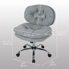 HOMCOM Armless Office Chair with Padded Seat and Tilt Function - Grey-Adjustable seat height with a secure, smooth class-3 gas lift