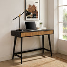 Work Zone Tosca 48'' Writing Desk - Espresso-Smooth-gliding ball-bearing drawer slides