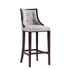 Manhattan Comfort - Tabouret de bar Fifth Avenue 19" traditionnel rembourré en similicuir - gris clair - lot de 3-Coutures rectangulaires raffinées
