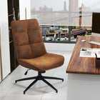 Homy Casa - Chaise de bureau ergonomique avec tissu en daim - Marron-Revêtement doux et ergonomique pour un confort toute la journée