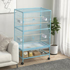 PawHut 52" Steel Bird Cage with Rolling Stand - Light Blue-Overall Dimension: 30.7" L x 20.5" W x 52" H (78 x 52 x 132 cm)

