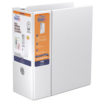 Davis Group − Reliure de luxe QuickFit de 5 pouces − 3 anneaux en D − format lettre − blanc-Reliure de qualité commerciale, noire, peut contenir 950 feuilles de papier, pour papier de format 8,5 po x 11 po