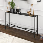 Hudson&Canal - Console Henley 55" de largeur avec plateau en métal - Bronze noirci-Une finition artisanale est appliquée sur le cadre en acier