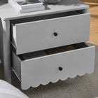 Modway Emmeline Scalloped 2-Drawer Nightstand - Light Grey-Assembly Required