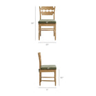 Modway - Jax Bois de chêne Chaise de salle à manger avec dossier ondulé en forme de rasoir et coussin in Sauge du chêne altéré-Rasoir ondulé