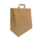 Reliabag Paper Bags - Flat Handles - 12" W x 7" D x 12" H - Kraft - 100 Pack-Made by the premium kraft paper with the re-enforced flat bottom