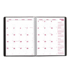 Brownline - 2026 Agenda mensuel Essential 16 mois - 11 po x 8-1/2 po - Noir - Anglais-Reliure spirale double avec couverture souple aspect lézard