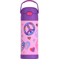 Thermos FUNtainer Bottle with Straw - 410 mL - Peace-Thermos vacuum insulation technology for max temperature retention