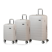 Champs Linen 3-Piece Luggage Set - Ivory-Expansion on 24" and 28"