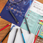 Mont Marte Signature Hand Lettering 26-Piece Set-Comes with 5 sheets of A4 calligraphy paper, 70gsm, so you can start working on strokes, lines and lettering styles right away