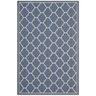 Modway Avena Moroccan Quatrefoil Trellis Indoor/Outdoor Area Rug - 5 ft W x 8 ft L - Blue/Beige-Moroccan Quatrefoil Trellis Area Rug
