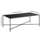 Hudson&Canal Henley 48"W Rectangular Coffee Table with Metal Top - Blackened Bronze-9