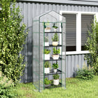 Outsunny 5 Tier Mini Greenhouse - Clear- Large zippered roll-up door to ensure good ventilation and manage plants easily
 