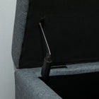 HOMCOM Linen Fabric Entryway Bench with Wooden Feet - Grey-Soft close top keeps fingers safe and reduces unwanted slamming lids  